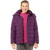 Auf diesem Bild sehen Sie Belmina Damen Steppjacke mit Fellkapuze in der Farbe beere