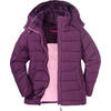 Auf diesem Bild sehen Sie Belmina Damen Steppjacke mit Fellkapuze in der Farbe beere