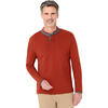 Auf diesem Bild sehen Sie Stone Rich Herren Henley Shirt langarm in der Farbe terrakotta
