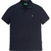 Auf diesem Bild sehen Sie Benetton Poloshirt kurzarm unisex, unifarben aus 100% Baumwolle&nbsp; in der Farbe marine