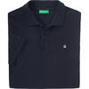 Auf diesem Bild sehen Sie Benetton Poloshirt kurzarm unisex, unifarben aus 100% Baumwolle&nbsp; in der Farbe marine
