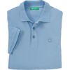 Auf diesem Bild sehen Sie Benetton Poloshirt kurzarm unisex, unifarben aus 100% Baumwolle&nbsp; in der Farbe hellblau