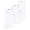 Auf diesem Bild sehen Sie Benetton 3er Pack Damen Tr�gershirts in der Farbe wei�