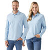 Auf diesem Bild sehen Sie Benetton Poloshirt langarm unisex, hautfreundlich aus 100% Baumwolle in der Farbe hellblau