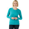 Auf diesem Bild sehen Sie Benetton Damen Pullover Rundhals, mit feinem Strick aus 100% Baumwolle  in der Farbe t�rkis