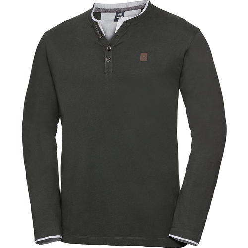 LERROS Herren Langarmshirt mit Doppelkragen