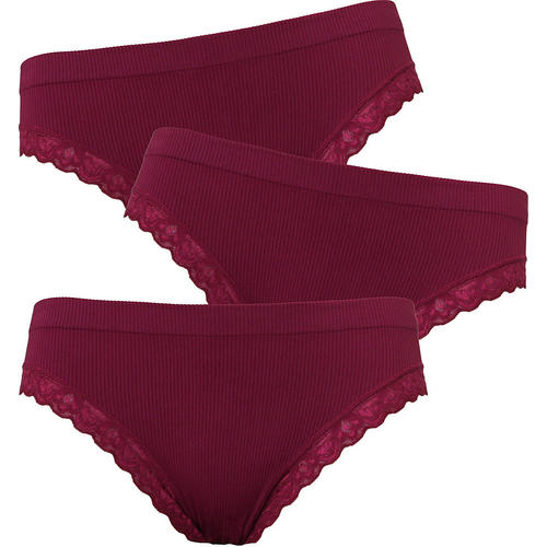 Belmina 3er Pack Spitzen-Slips midi
