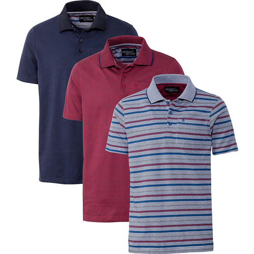 HENSON&HENSON 3er Pack Herren Poloshirts