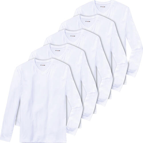 Otto Kern T-Shirt 5er Pack Herren – V-Ausschnitt, 100% Baumwolle, Atmungsaktiv – In Schwarz & Weiß, Größe XL