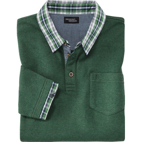 HENSON&HENSON Herren Pullover mit Hemdkragen