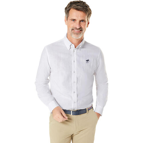 POLO SYLT Herren Baumwoll-Leinen-Mix Hemd langarm