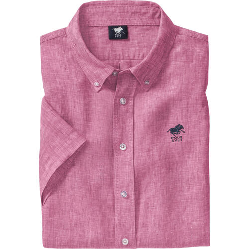 POLO SYLT Herren Baumwoll-Leinen-Mix Hemd kurzarm