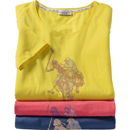 U.S. POLO ASSN. Damen T-Shirt mit Strass
