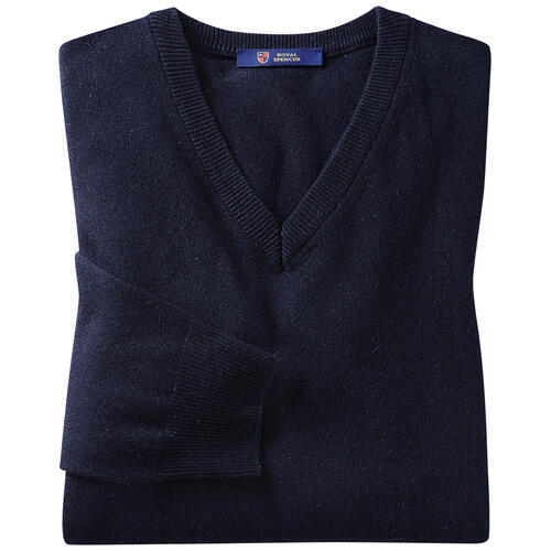 Royal Spencer Herrenpullover Kaschmir-Seide mit V-Ausschnitt
