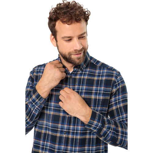 HENSON&HENSON 3er Pack Herren Flanellhemden