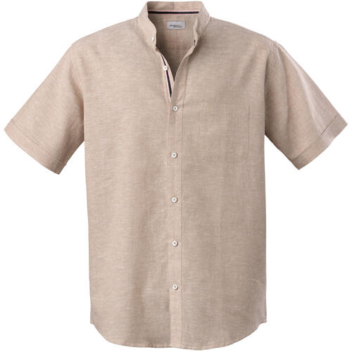 HENSON&HENSON Herren Stehkragenhemd kurzarm