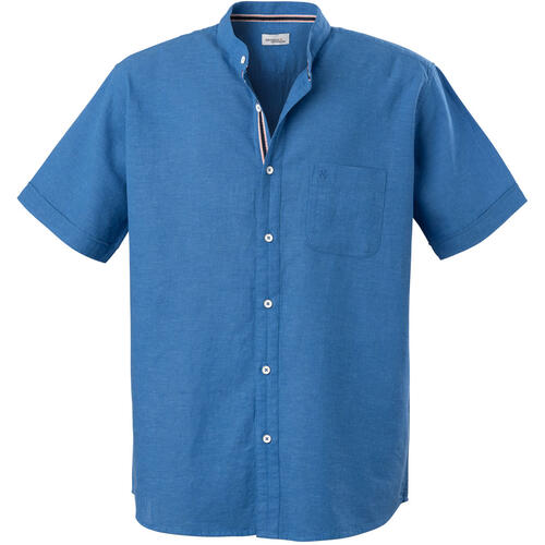 HENSON&HENSON Herren Stehkragenhemd kurzarm