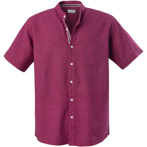 HENSON&HENSON Herren Stehkragenhemd kurzarm