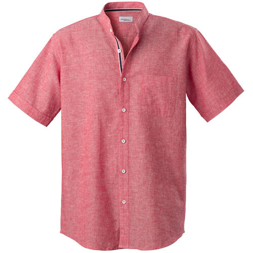 HENSON&HENSON Herren Stehkragenhemd kurzarm