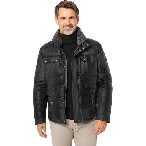 Bugatti Herren Leder-Steppjacke