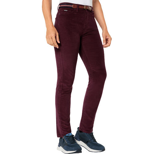 Belmina Damen Cordhose mit Gürtel