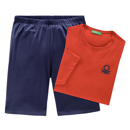 Benetton Herren Pyjama-Set kurz