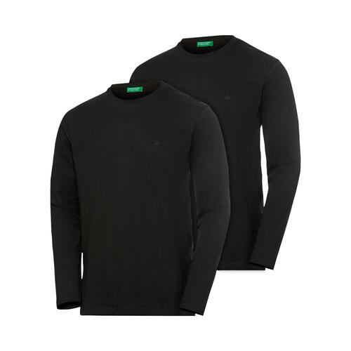 Benetton 2er Pack Herren Langarm-Shirts