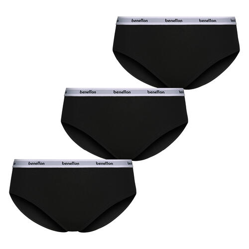 Benetton 3er Pack Damen Slips hoch