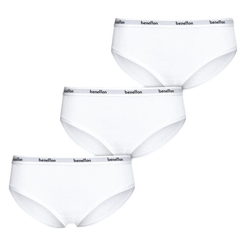 Benetton 3er Pack Damen Slips hoch