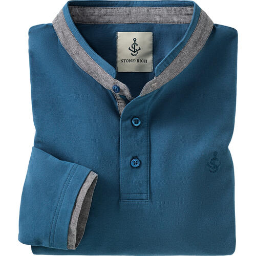 Stone Rich Herren Henley Shirt langarm