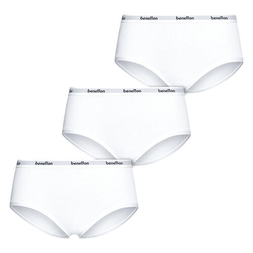 Benetton 3er Pack Damen Hüfthosen hoch