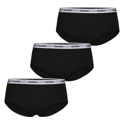 Benetton 3er Pack Damen Hüfthosen hoch