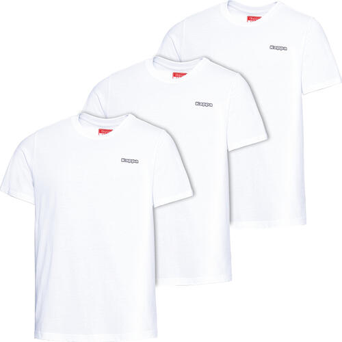 Kappa 3er Pack T-Shirts unisex, pflegeleicht aus 100% Baumwolle