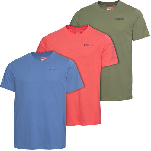 Kappa 3er Pack T-Shirts unisex, pflegeleicht aus 100% Baumwolle
