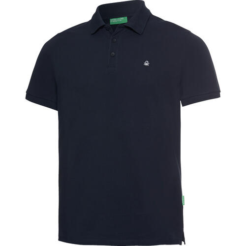 Benetton Poloshirt kurzarm unisex, unifarben aus 100% Baumwolle