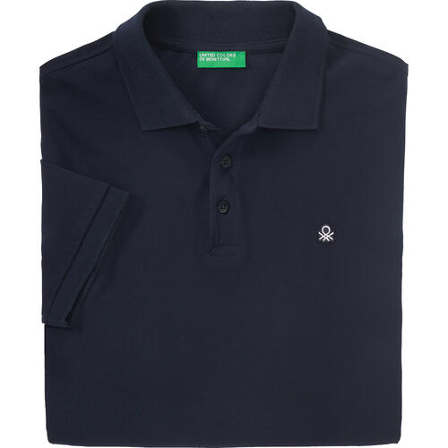 Benetton Poloshirt kurzarm unisex, unifarben aus 100% Baumwolle&nbsp;