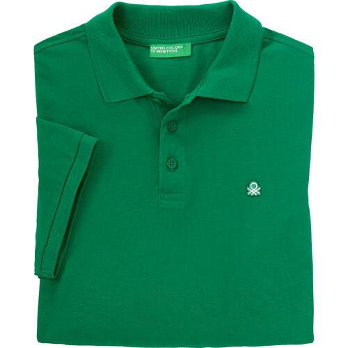 Benetton Poloshirt kurzarm unisex, unifarben aus 100% Baumwolle&nbsp;