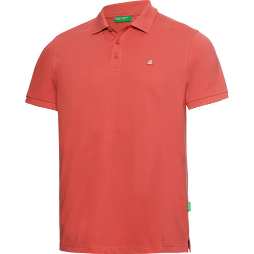 Benetton Poloshirt kurzarm unisex, unifarben aus 100% Baumwolle