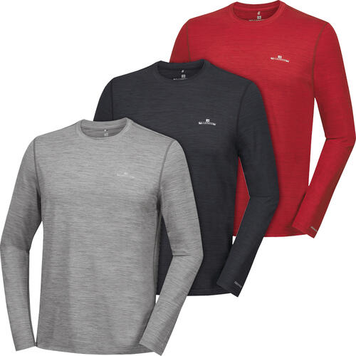 Spitzbergen 3er Pack Herren Funktionsshirts langarm, schnelltrocknend mit Stretch