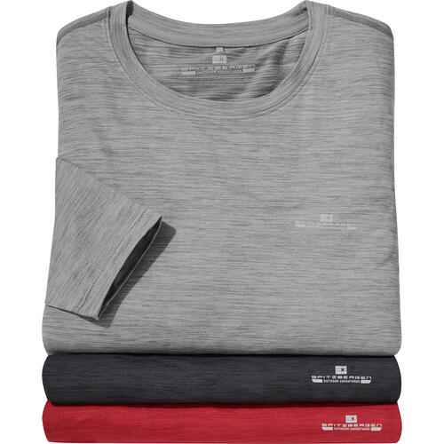 Spitzbergen 3er Pack Herren Funktionsshirts langarm, schnelltrocknend mit Stretch