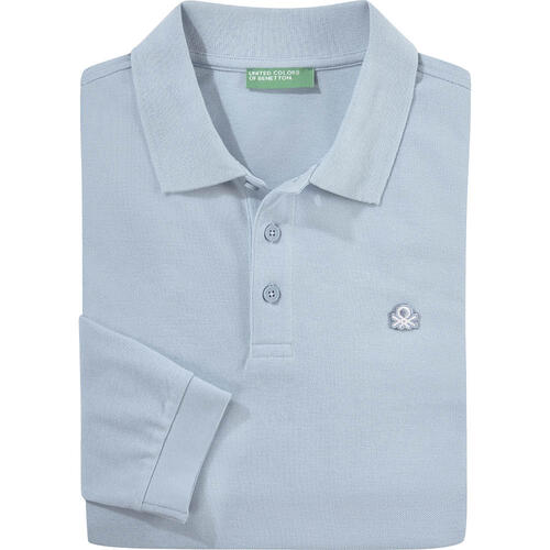 Benetton Poloshirt langarm unisex, hautfreundlich aus 100% Baumwolle