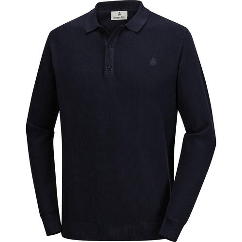 Jacques Britt Herren Strick-Poloshirt langarm