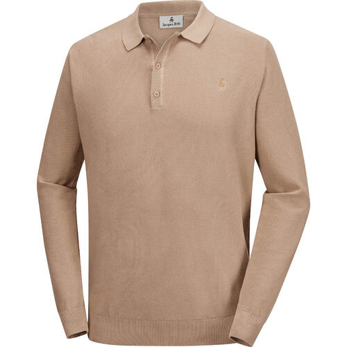 Jacques Britt Herren Strick-Poloshirt langarm