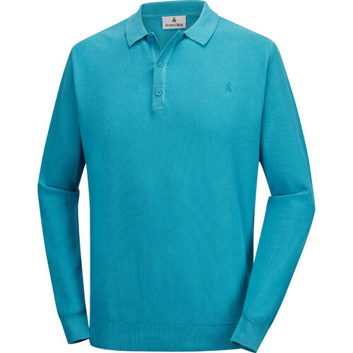 Jacques Britt Herren Strick-Poloshirt langarm