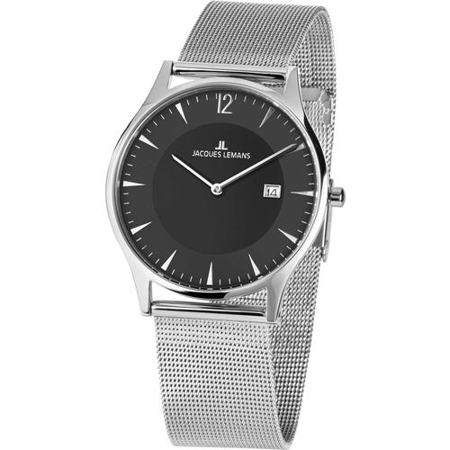 Jacques Lemans Herrenuhr extraflach silber